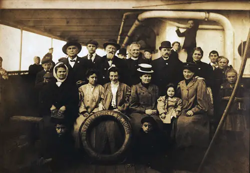 Immigrant Family Onboard Hamburg American Line Steamer