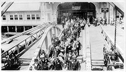 New Immigrants Walking from Ellis Island