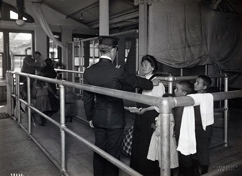 Immigrants Undergoing Medical Examination at Ellis Island c. 1908