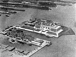 Ariel View of Ellis Island in 1908