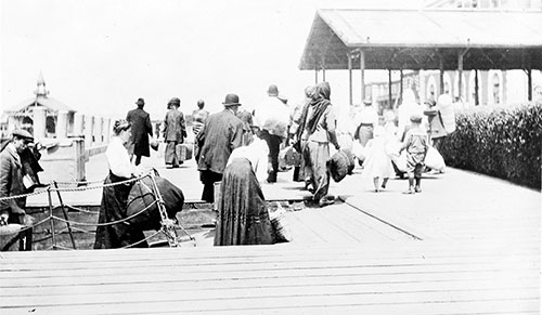 Immigrants On the Docks at Ellis Island