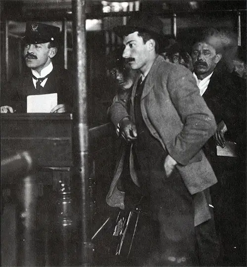 The Immigrant Processing At Ellis Island - 1908