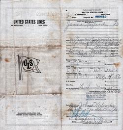 Second Class Prepaid Passage Ticket - Polish Immigrant Girl (1923)