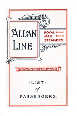 Front Cover, 1912-09-07 RMS Pretorian Passenger List