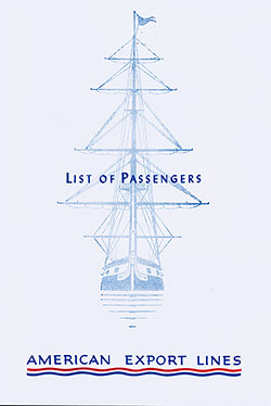 1954-08-14 Passenger List for SS Independence