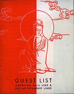 Front Cover - 1934-09-18 Passenger Manifest - SS President Jackson