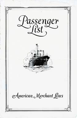 1928-08-23 Passenger List for SS American Merchant
