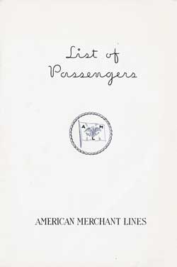 1936-06-26 Passenger List for SS American Trader