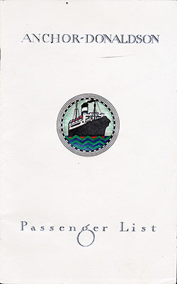 1930-08-22 Passenger List - Letitia