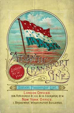 Passenger List, Atlantic Transport Line SS Marquette 1899