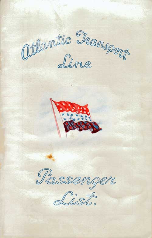 Front Cover - 25 April 1931 Passenger List, SS Minnewaska, Atlantic Transport Line