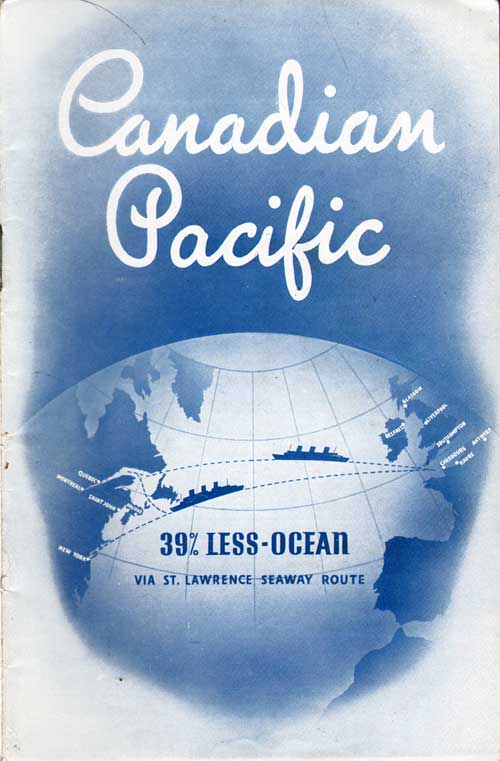 Front Cover - 17 August 1937 Passenger List, SS Duchess of Richmond, Canadian Pacific (CPOS)