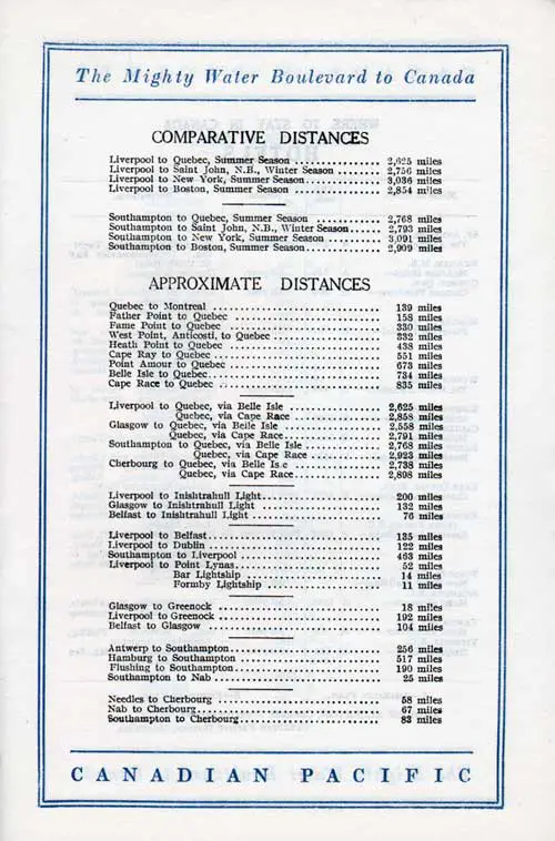 Comparative and Approximate Distances.