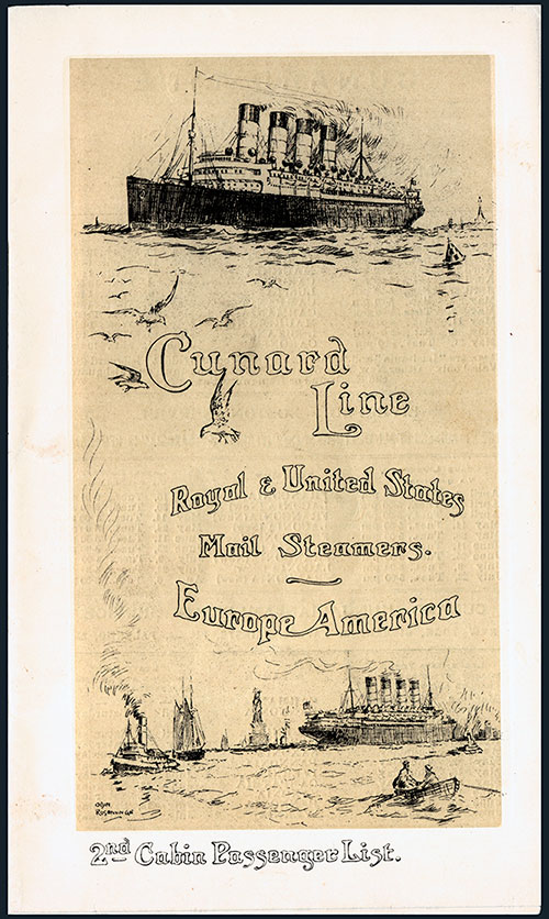 1912-03-30 Passenger Manifest for the RMS Caronia