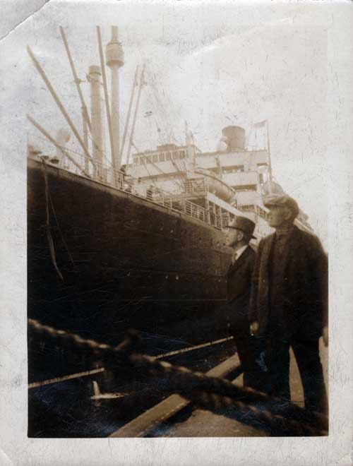 George W. Sweet Viewing his Studebaker "President" being Loaded into Cargo Hold of SS Laconia.