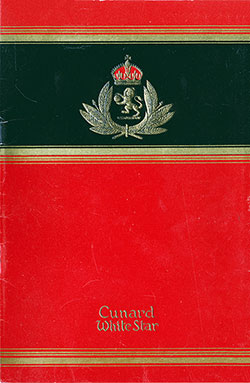 Front Cover, Passenger List, Cunard Line RMS Queen Elizabeth, 13 February 1947