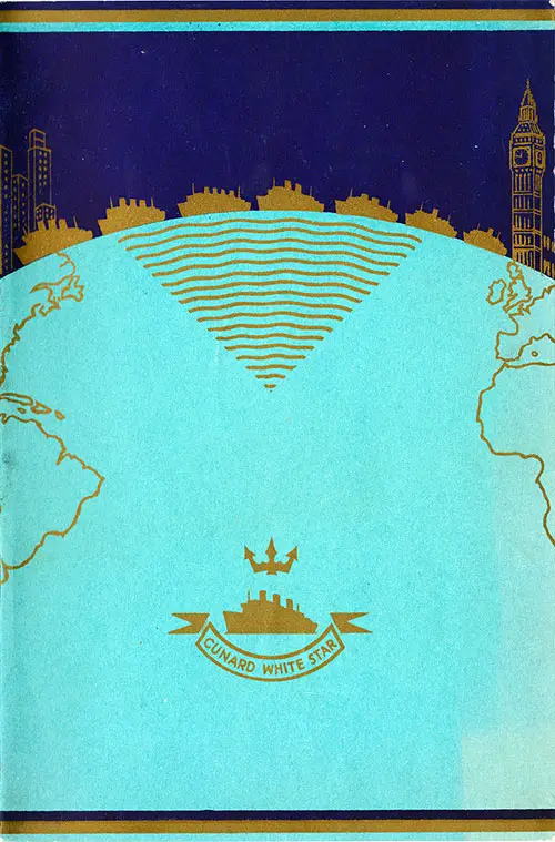 Front Cover of a Tourist Passenger List for the RMS Queen Mary of the Cunard Line, Departing Friday, 19 September 1947 from Southampton to New York