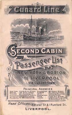 1906-08-21 Passenger Manifest for the SS Saxonia