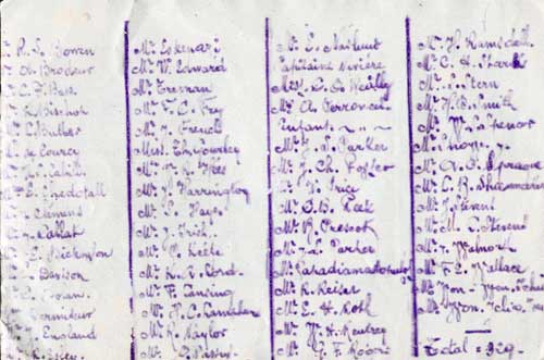 A Handwritten List Used to Record Additional Cabin Passengers for the 23 July 1917 Voyage of the SS Chicago of the CGT French Line.