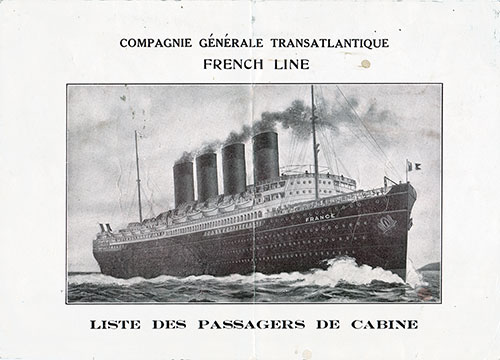 1919-04-15 Passenger Manifest for the SS Chicago