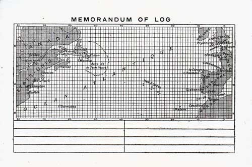 Track Chart and Memorandum of Log (Unused), SS La Savoie Passenger List, 6 October 1923.