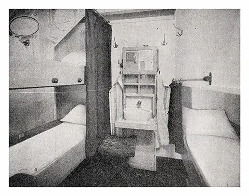 SS Albert Ballin Three-Berth Third-Class Stateroom.