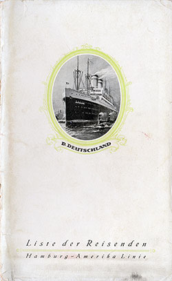 1927-08-12 Passenger Manifest for the SS Deutschland