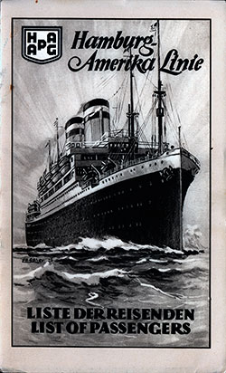 1927-09-23 Passenger Manifest of SS Deutschland