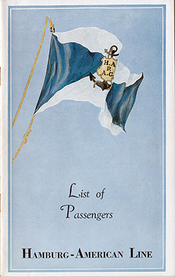 1936-07-02 Passenger Manifest for the SS Hamburg