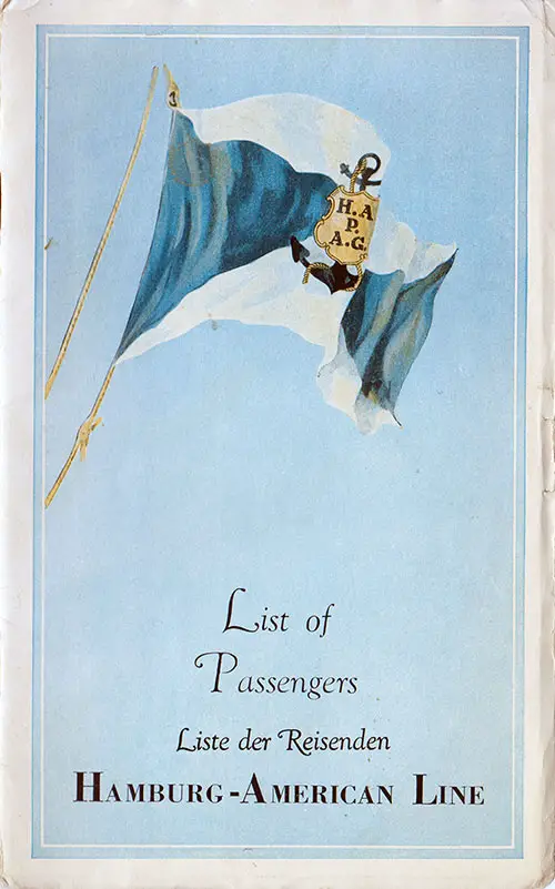 1939-06-08 Passenger Manifest for the SS New York