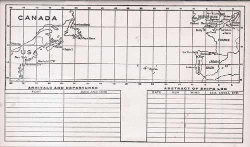 Track Chart from a Tourist Class Passenger List of the SS Maasdam Dated 15 July 1953.