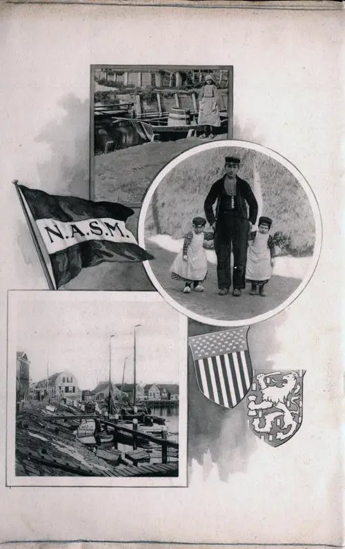 Back Cover of a Cabin Passenger List for the TSS Nieuw Amsterdam of the Holland-America Line, Departing 17 September 1910 from Rotterdam to New York via Boulogne-sur-Mer.