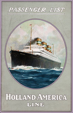 GGA Image ID # 17c78fd4f7 Cabin Passenger List for the SS Rotterdam of the Holland-America Line, Departing Tuesday, 15 April 1924 from Rotterdam to Halifax and New York.