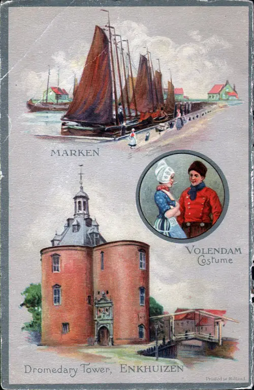 Back Cover of a Cabin Passenger List from the SS Rotterdam of the Holland-America Line, Sailing 25 August 1926 From Rotterdam to New York via Boulogne-sur-Mer and Southampton.