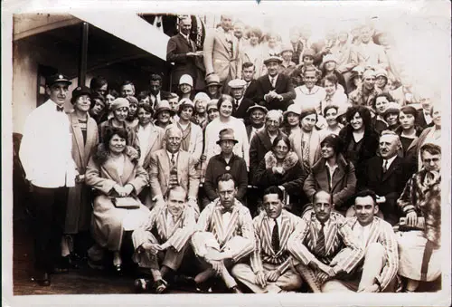 STCA Students And Staff Members On Board The TSS Rotterdam, 1929.