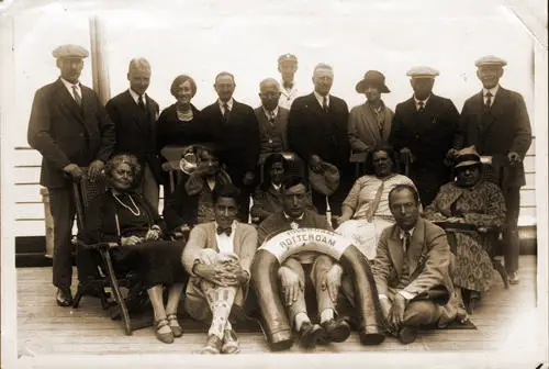 Group Photo of Unidentified STCA Passengers on board the TSS Rotterdam, 1929.