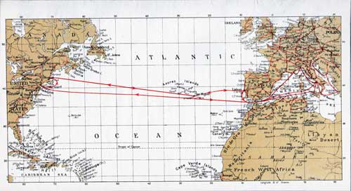 Track Chart - 6 March 1937 Passenger List, SS Conte di Savoia, Italia Line