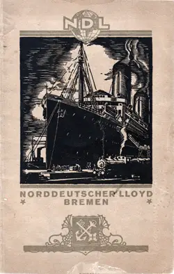 Front Cover of a Cabin Passenger List for the SS Bremen of the North German Lloyd, Departing Saturday, 21 July 1923 from Bremen to New York