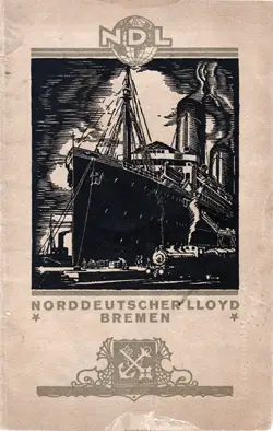 GGA Image ID # 17d35cb0a5 Front Cover of a Cabin Passenger List for the SS Bremen of the North German Lloyd, Departing Saturday, 21 July 1923 from Bremen to New York