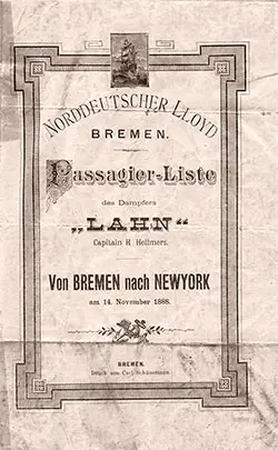1888-11-14 Ships List - SS Lahn
