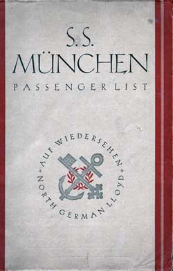 1929-03-14 Passenger Manifest for the SS Müchen