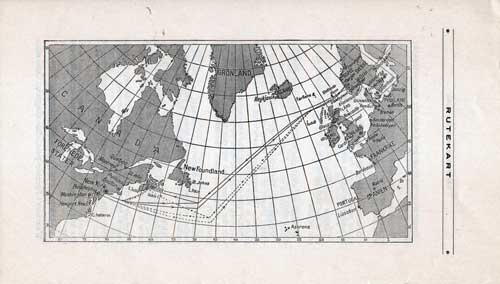 SS Bergensfjord Track Chart from 1935.