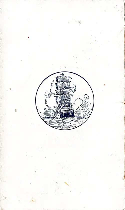 Back Cover, SS Oroya Passenger List, 22 January 1925.