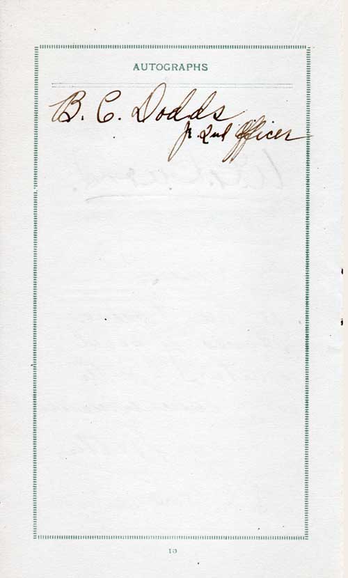 Page 2 of Autographs Included in SS Ohio Passenger List, 22 July 1924.