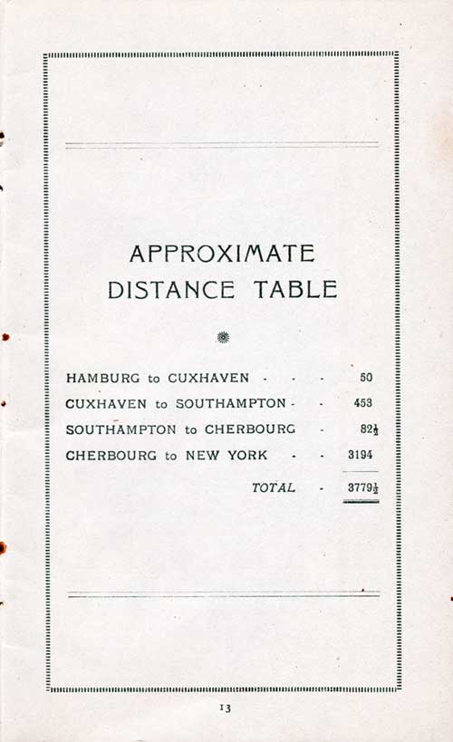 Approximate Distance Table.