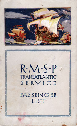 1926-07-30 Passenger Manifest for the SS Orca