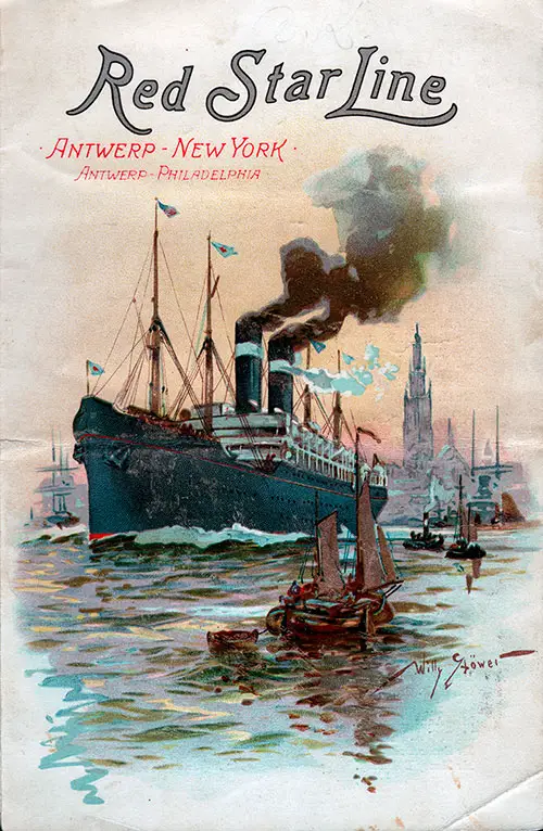 Passenger Manifest, Red Star Line RMS Vaderland, 1901, Antwerp to New York (Front Cover)
