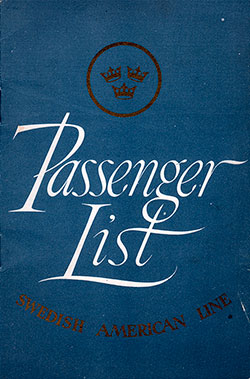 1950-06-21 Passenger Manifest for the SS Gripsholm