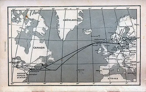 Track Chart, SS Kungsholm Passenger List, 1 October 1932.