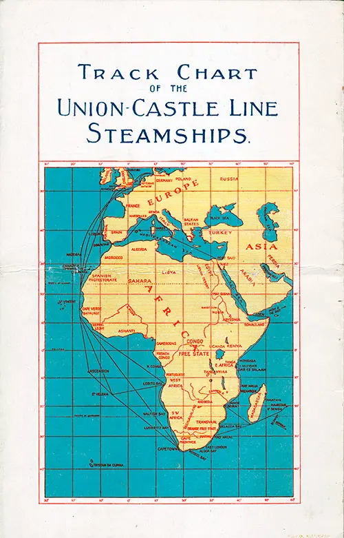 Track Chart on the Back Cover of a First Class Passenger List for 23 May 1929